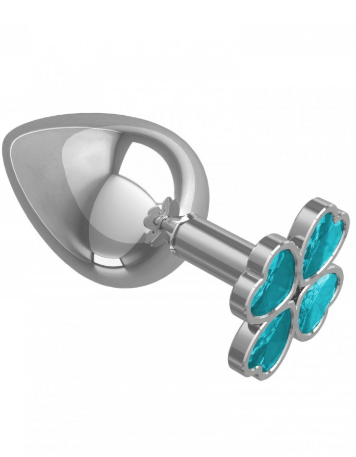 Анальная пробка со стразами Funny Steel VIOLET CLOVER