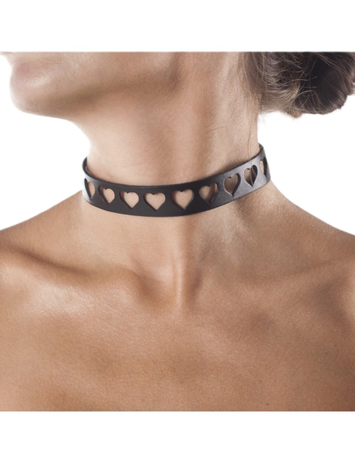 Чокер с сердечками Amoreo BLACK