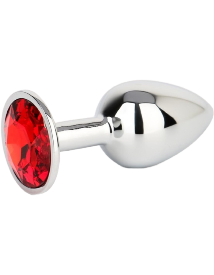 Анальная пробка со стразами Funny Steel RUBY IT