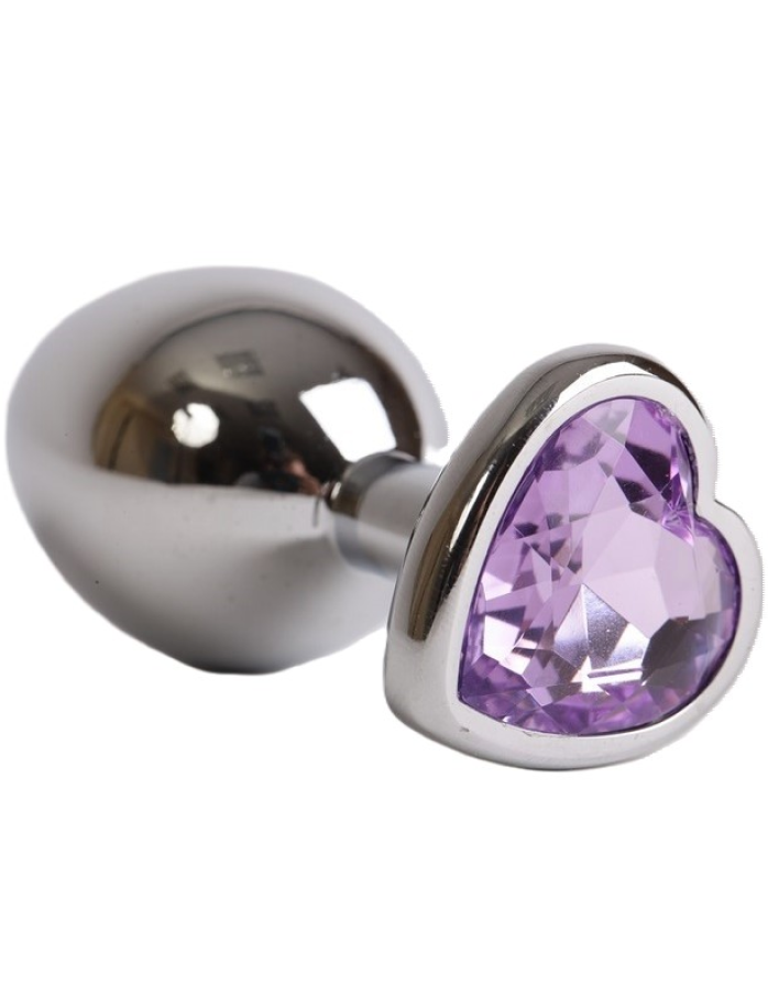 Анальная пробка со стразами Funny Steel LIGHT ROSE