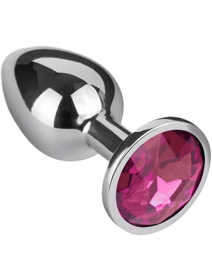 Анальная пробка со стразами Funny Steel RUBY IT (M)