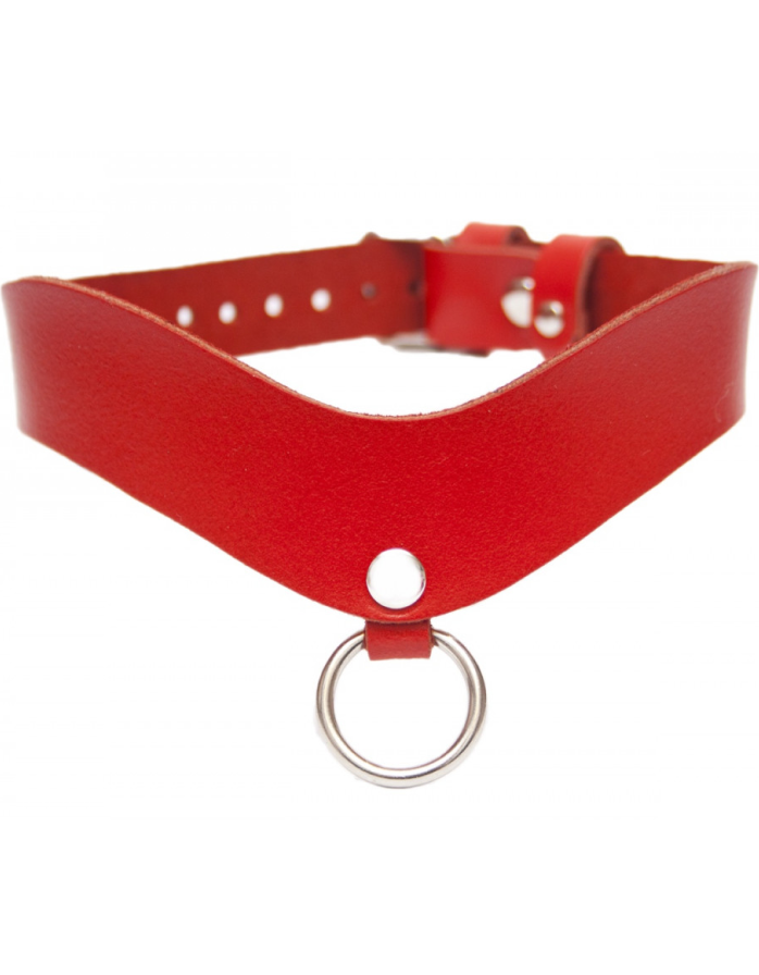 Ошейник преимум с кольцом Amoreo RED