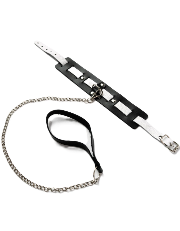 Ошейник Amoreo WHITE-BLACK