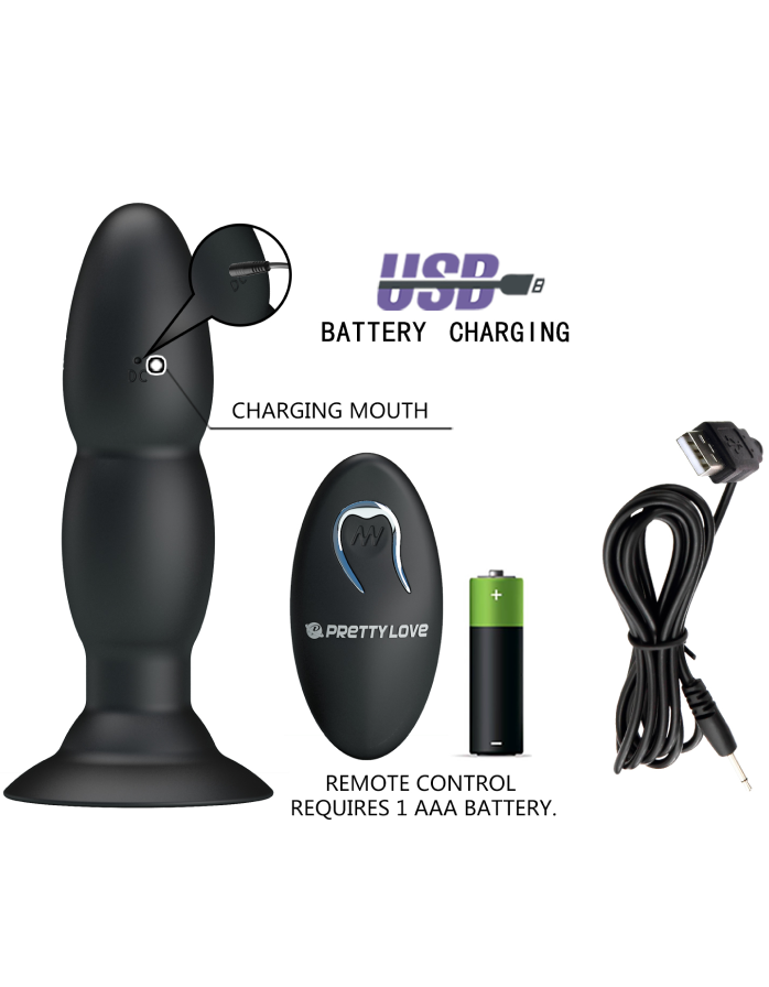 Анальная пробка с риммингом Pretty Love BEADED