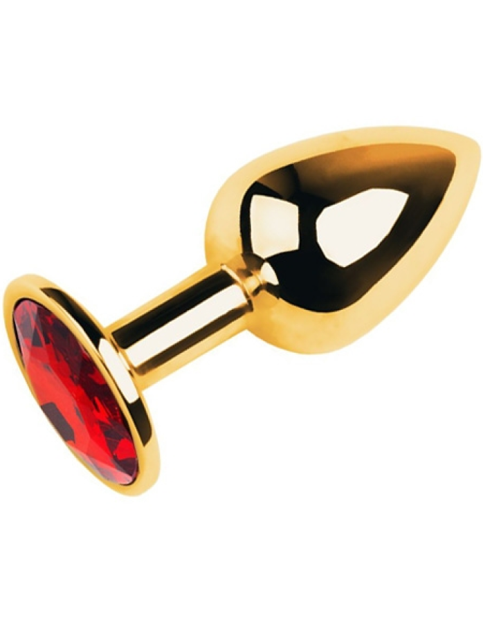 Анальная пробка со стразами Funny Steel GOLD CRYSTAL