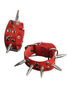 Наручники с шипами SITABELLA (красный, размер 65 гр)