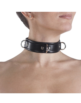 Ошейник XXL премиум Amoreo BLACK (черный)
