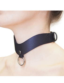 Ошейник премиум с кольцом Amoreo BLACK