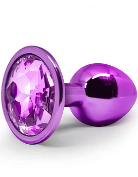 Анальная пробка со стразами Funny Steel PUR CRYSTAL