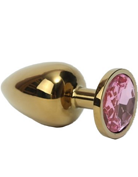 Анальная пробка со стразами Funny Steel BRONZE HEART