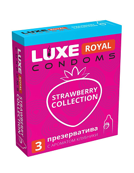 Презервативы со вкусом Luxe ROYAL STRAWBERRY COLLECTION